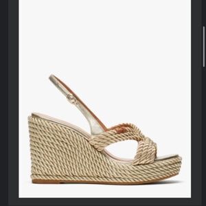 Kate Spade Tahiti Espadrille wedges Pale Gold size 6